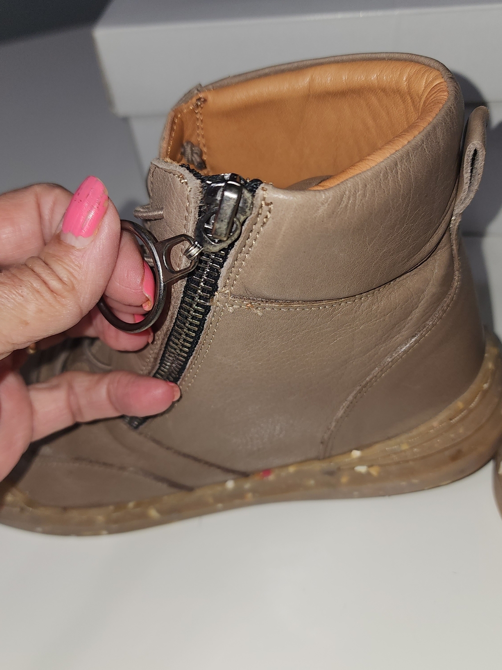 Sheridan Mia Taupe Lace-Up Ankle Boots with Side Zip New With Imperfections - Picture 6 of 9